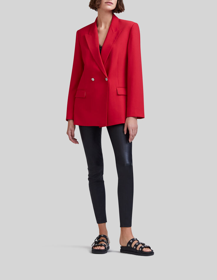Veste de costume coquelicot croisée Femme-8