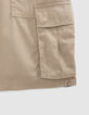 Bermuda RELAXED beige forme battle garçon-7