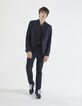 Veste marine knitlook à parmenture URBAN LAB Homme-6