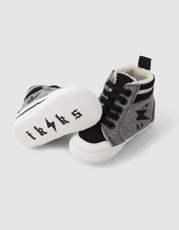 Deportivas gris y negro bimaterial bebé niño-6