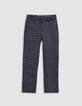 Pantalon gris maille motif prince-de-Galles garçon-1