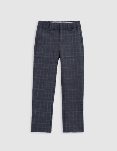 Pantalon gris maille motif prince-de-Galles garçon - IKKS