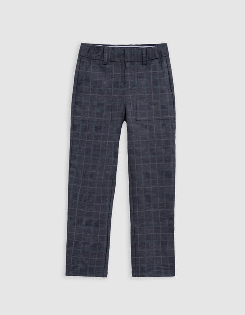 Pantalon gris maille motif prince-de-Galles garçon - IKKS