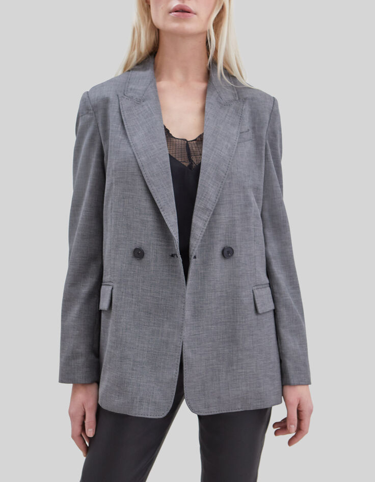 Pure Edition &ndash; Women's black semi-plain suit jacket-2