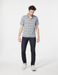 Chemise regular imprimée vagues indigo Homme-6