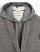 Veste tailleur prince de galles à capuche amovible femme-3