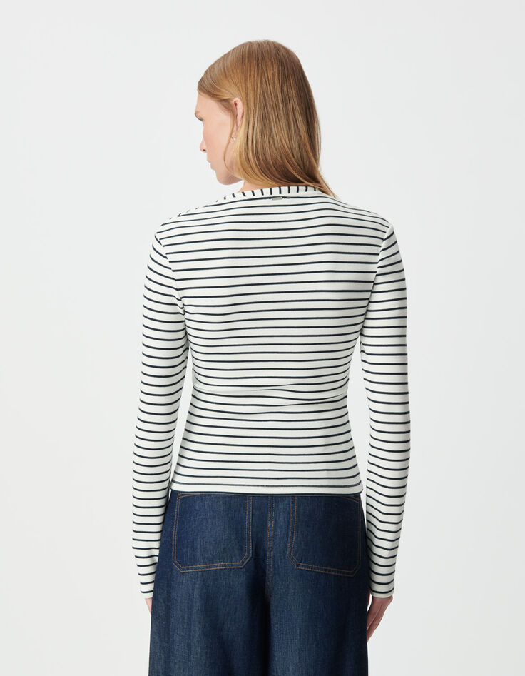 Women’s long-sleeved sailor T-shirt with asymmetric neck-3