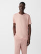 Herren-T-Shirt, rosa, Baumwollmodal, Rundhalsausschnitt-2