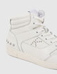 Sneakers blanches cuir décor clous Femme-4