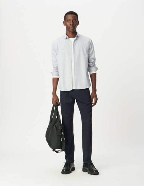 Chemise regular marine motif fines rayures Homme - IKKS