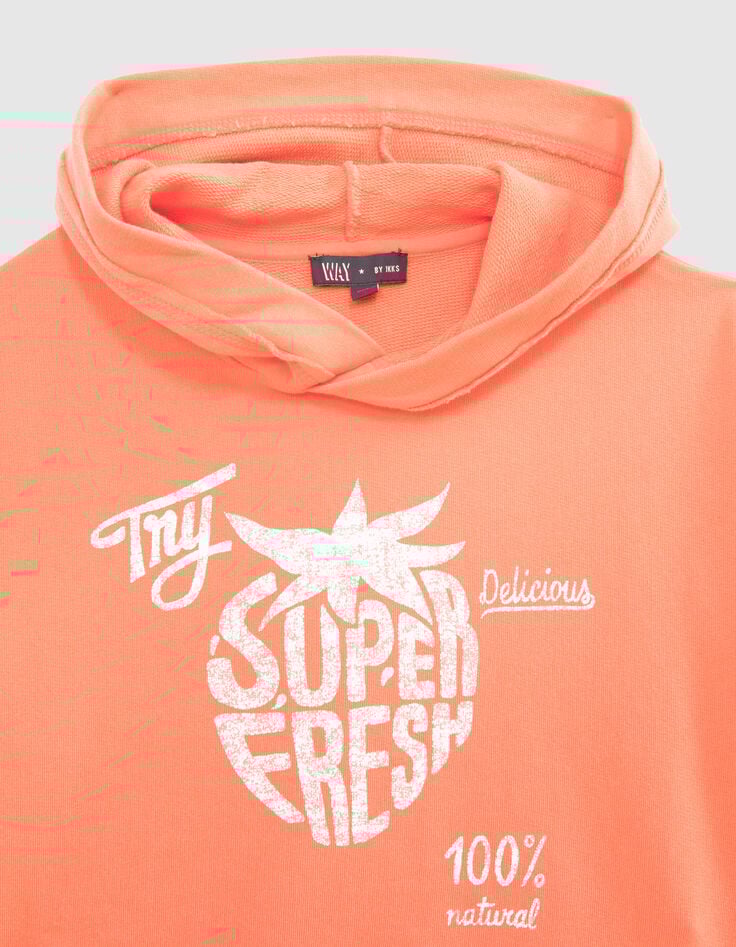 Girls&rsquo; red hoodie with slogan strawberry print-2