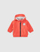 Baby boys’ orange cardigan with glasses visor hood-1