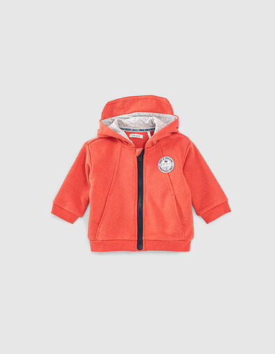 Orangefarbener Hoodie mit Sonnenbrillenschirm  - IKKS