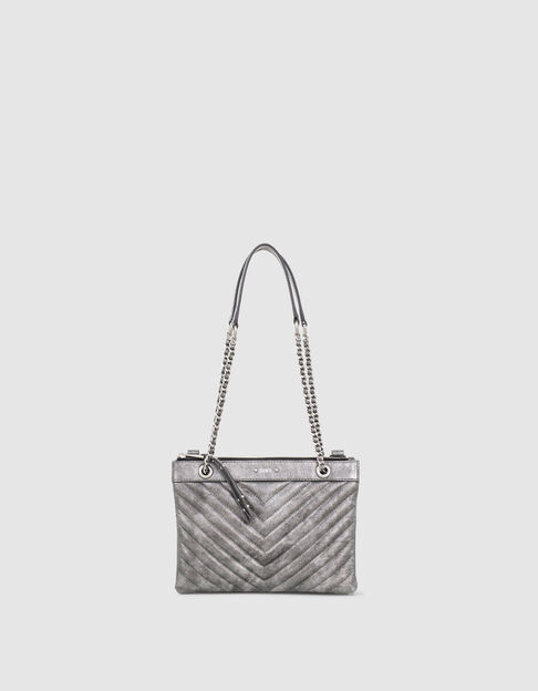 Sac pochette 1440 REPORTER METALLISE motif chevron femme