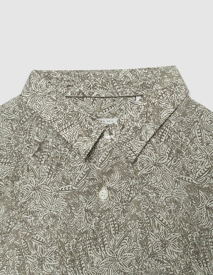 Herren Hemd khaki mit Gem&uuml;sedruck-2