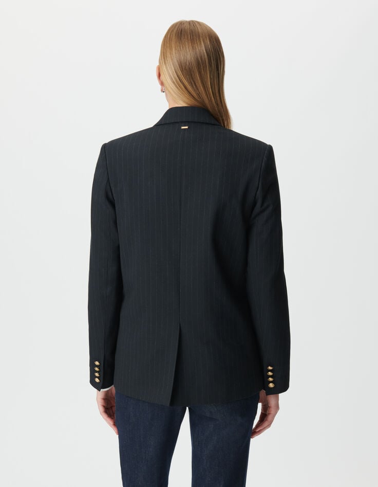 Marineblauwe blazer large fit pinstripes Dames-4 Marineblauwe blazer large fit pinstripes Dames-4