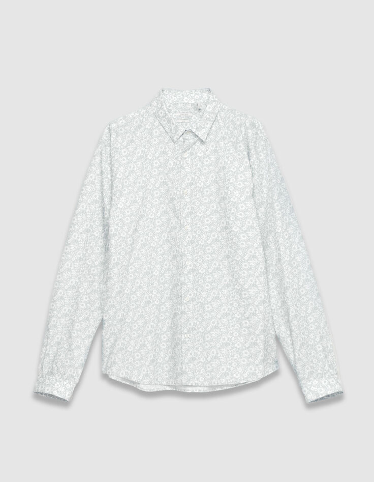 Slim getailleerd groen overhemd Liberty stof motief bloemen Heren-6