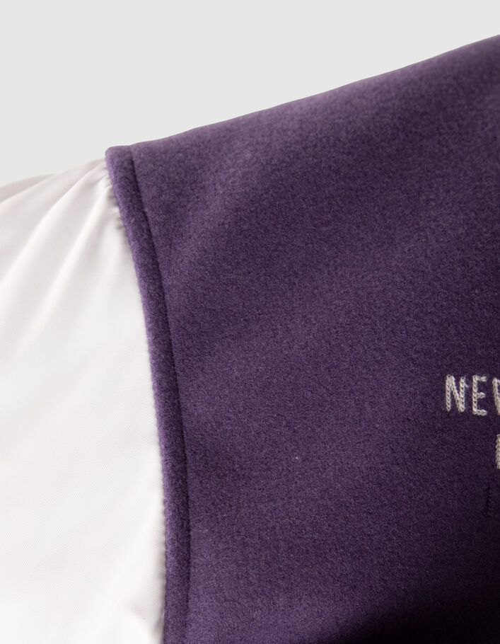 Violet en wit baseballjack Collegestijl meisjes-7