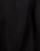 Jersey negro de punto con cuello de camionero para hombre-7