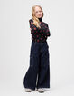 Marineblaue weite Mädchenjeans im Battlestyle-1