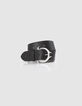 Ceinture robe cuir silver boucle ronde Femme-1