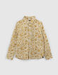 Camisa amarilla de niño con estampado de flores barrocas-1
