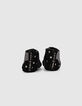 Boots noirs cuir velours à étoiles argent bébé fille -3