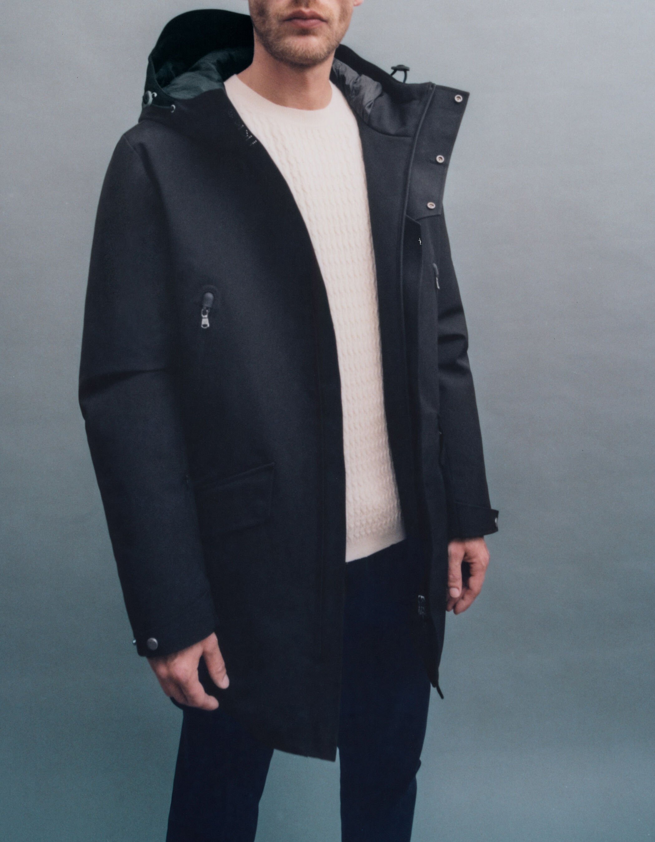 Parka ikks 2025 homme bleu marine