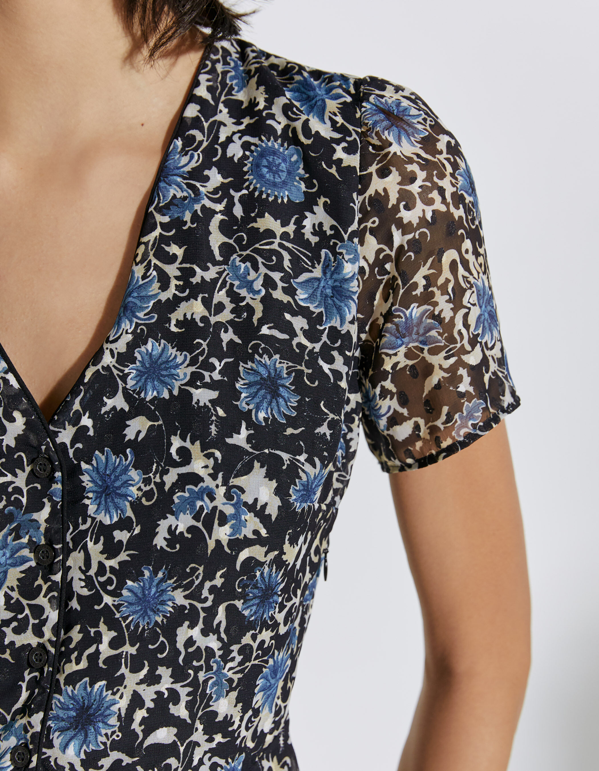 Robe fleur bleu top