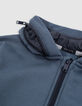 Boy's blue zipped hooded cardigan-4