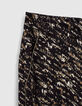 Women’s black fusain print flowing trousers-5