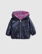 Baby-M&auml;dchen Wende-Steppjacke Marineblau/Indische Blumen-3