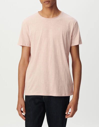 Camiseta L'Essentiel rosa algod&oacute;n cuello redondo hombre - IKKS