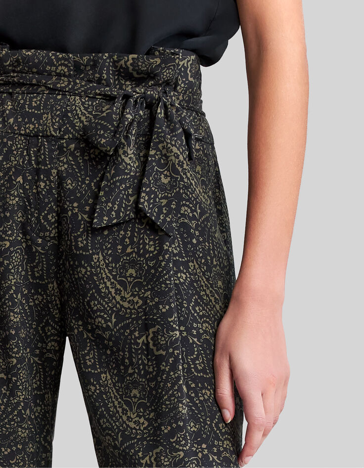 Pantal&oacute;n caqui LENZING&trade; ECOVERO&trade; cachemira floral Mujer-4