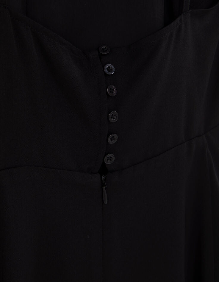 Robe longue noire recyclée Femme-8