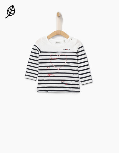 Gebroken wit matrozen-T-shirt babymeisjes - IKKS