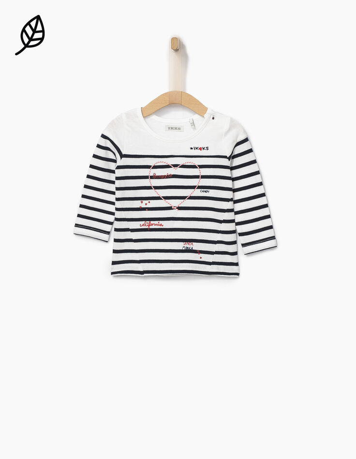 Gebroken wit matrozen-T-shirt babymeisjes-1