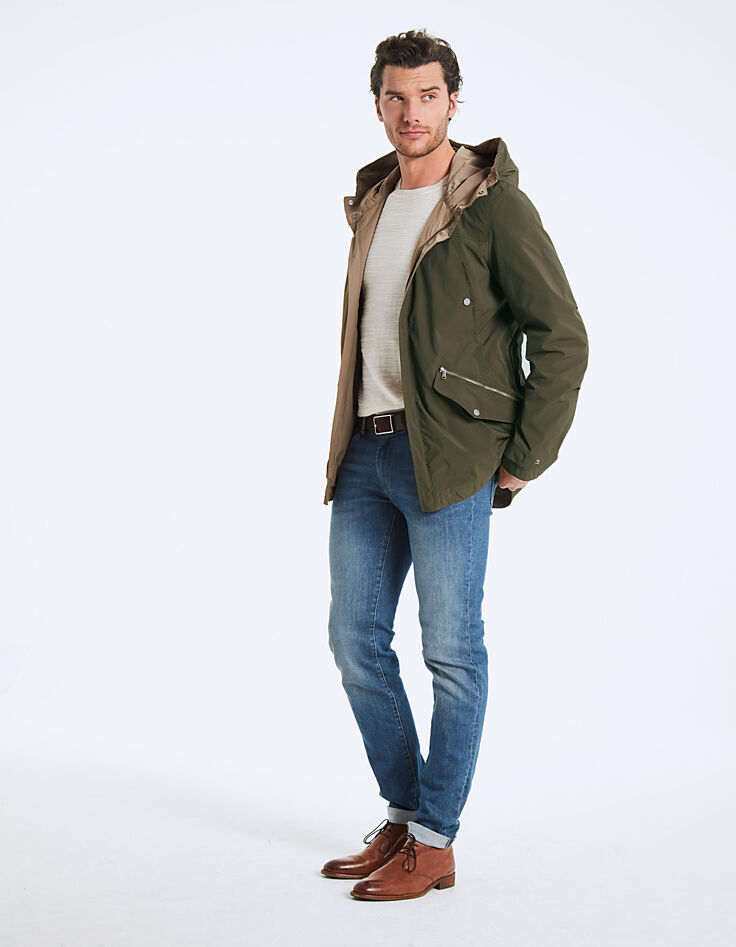 Parka kaki et beige réversible Homme-5 Parka kaki et beige réversible Homme-5