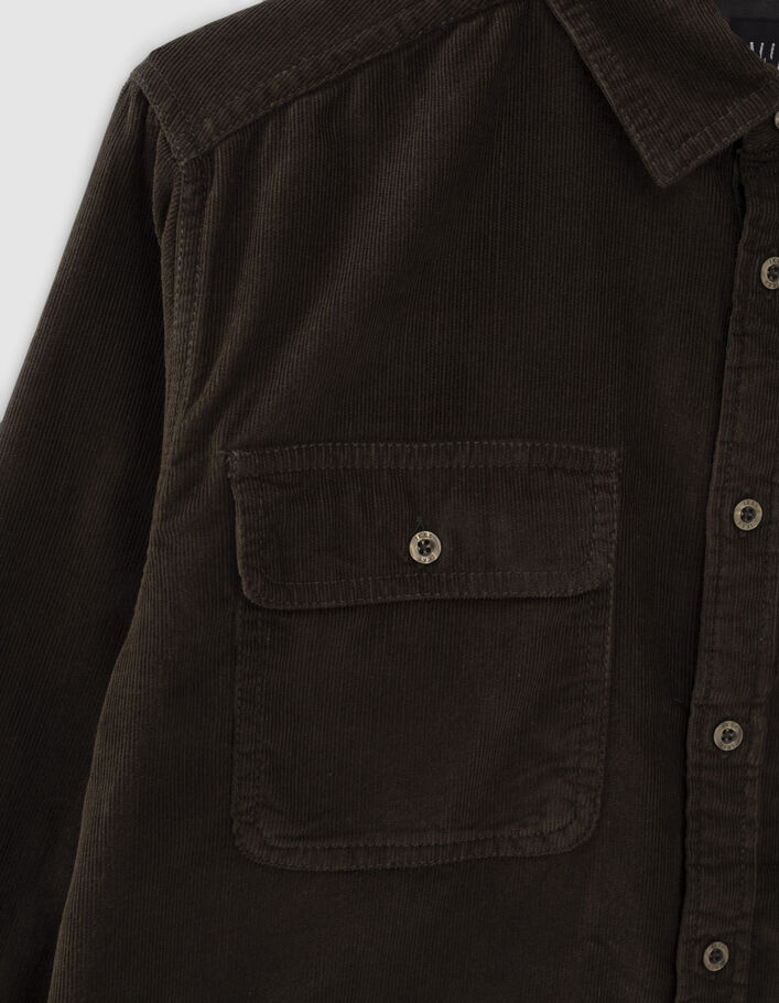 Chemise kaki velours milleraies garçon-5