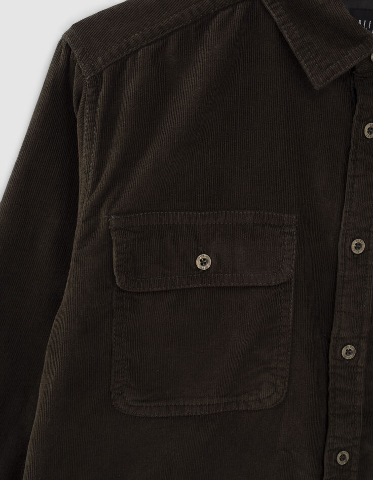 Boys’ khaki needlecord shirt-4