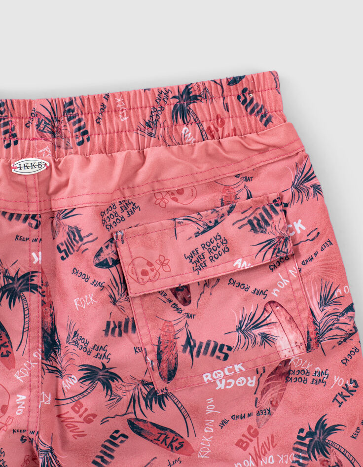 Bañador short coral oscuro Surf reciclado niño-5 Bañador short coral oscuro Surf reciclado niño-5