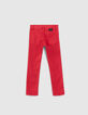 Jean slim rouge blanchi garçon-2