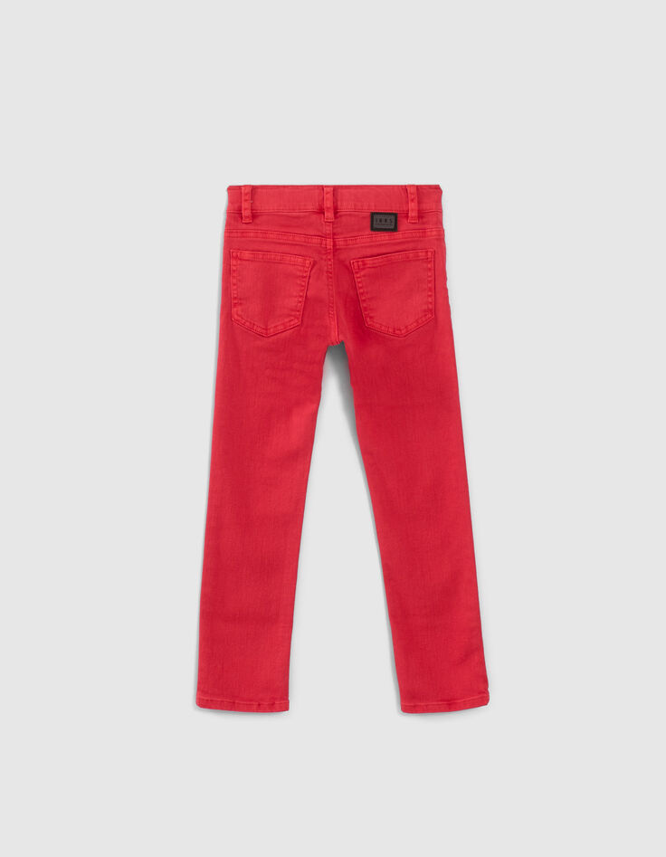 Jean slim rouge blanchi garçon-2