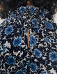 Women’s blue flower print dotted Swiss voile short dress-3
