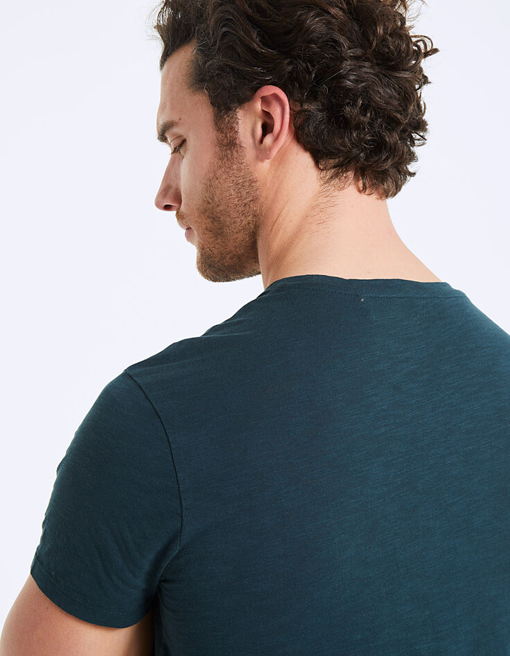 Tee-shirt blue green brodé Believe in Earth Homme-5 Tee-shirt blue green brodé Believe in Earth Homme-5