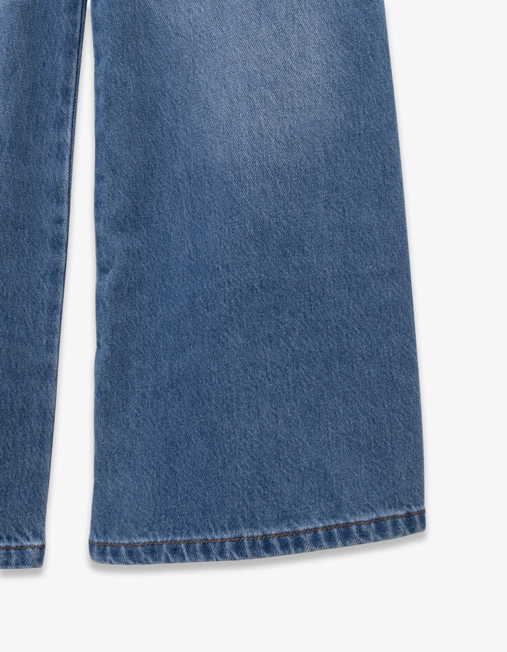 Vaqueros anchos azules cinturón pañuelo leopardo niña-6