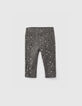 Pantalón gris oscuro punto estampado blasones bebé niño -1