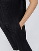 Zwarte large broek plissé gerecycleerd Dames-3