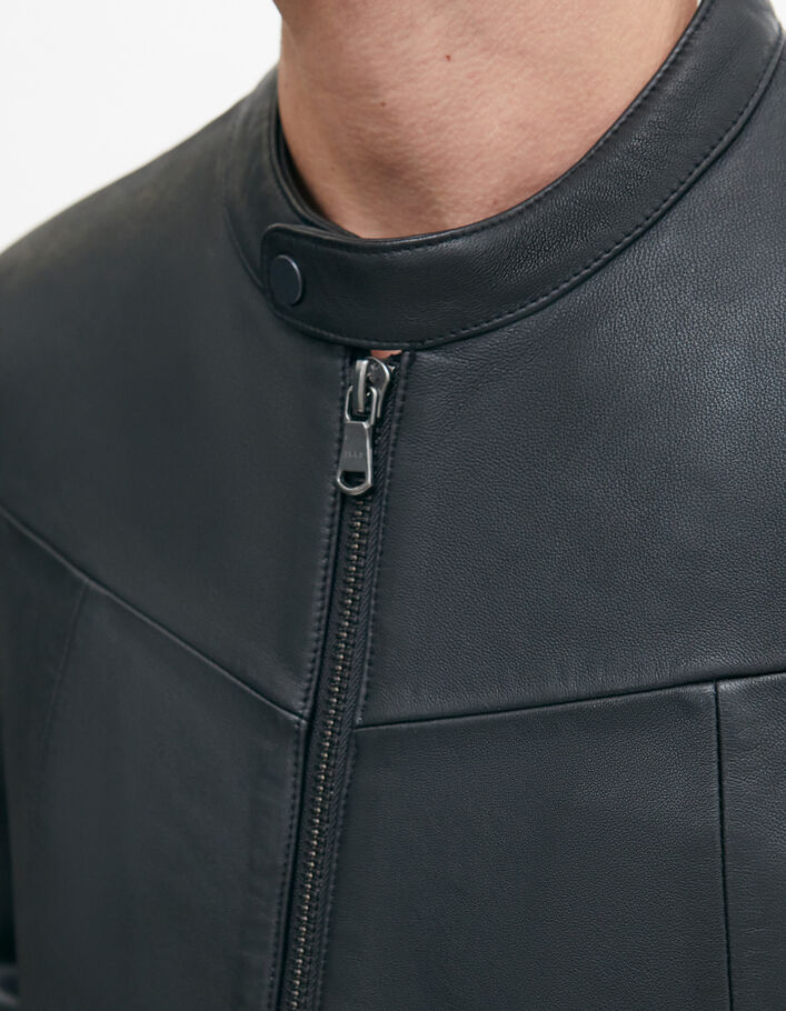 Schwarze Herrenlederjacke-4