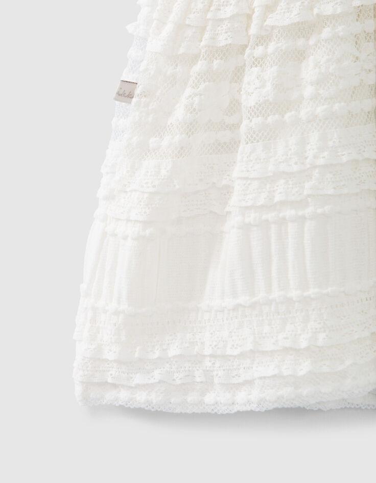 Vestido ceremonia blanco roto encaje bebé niña-6